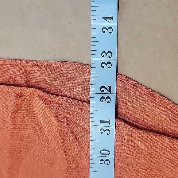 Joseph & Lyman, Size L, Burnt Orange Italian Linen Button Down Shirt Long Sleeve - Picture 9 of 11